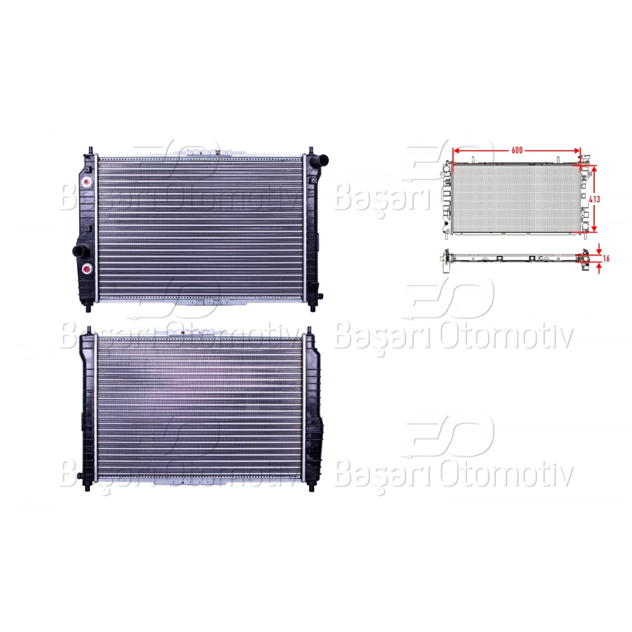 SU RADYATORU MEKANIK AT 600X413X16 CHEVROLET AVEO T250 T255 KALOS DAEWOO KALOS 1.4 03 >