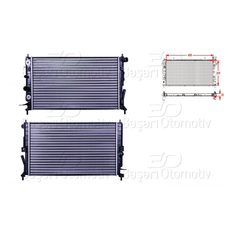 SU RADYATORU MEKANIK AT 610X379X23 OPEL VECTRA B 2.5 I 2.6 I V6 95 >