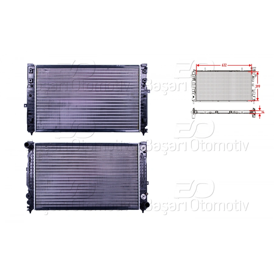 SU RADYATORU MEKANIK AT 632X399 MM AUDI A4 A6 PASSAT2.4 2.5TDI 99 >05
