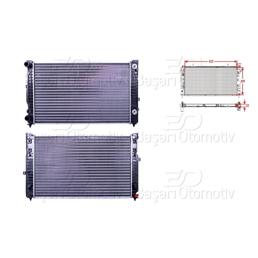 SU RADYATORU MEKANIK AT 632X399 MM VW PASSAT AUDI A4 A6 SKODA SUPERB 1.6 1.8 1.8 T1.9 TDI 2.0 2.3 2.4 2.6 2.8 97 >