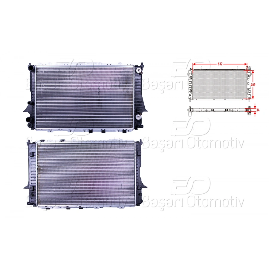 SU RADYATORU MEKANIK AT 632X415X34 MM AUDI A100 A6 1.8 2.0 2.3 94 >