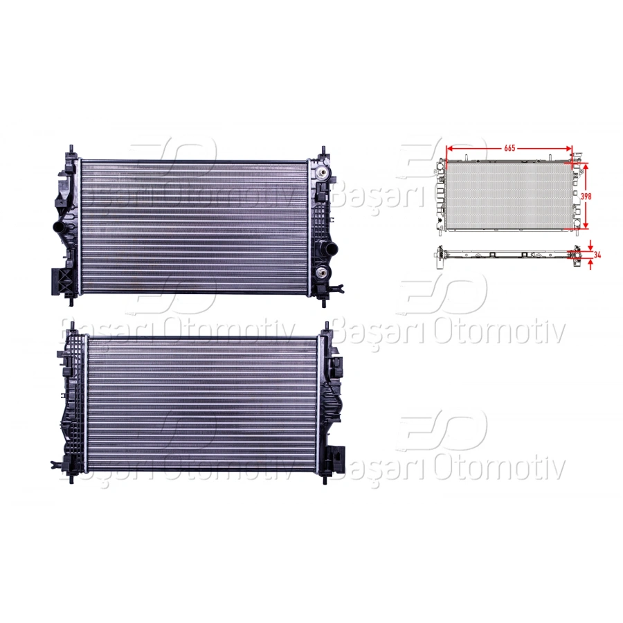 SU RADYATORU MEKANIK AT 665X398X32 OPEL ASTRA J INSIGNIA ZAFIRA C 1.6 SIDI 12 >