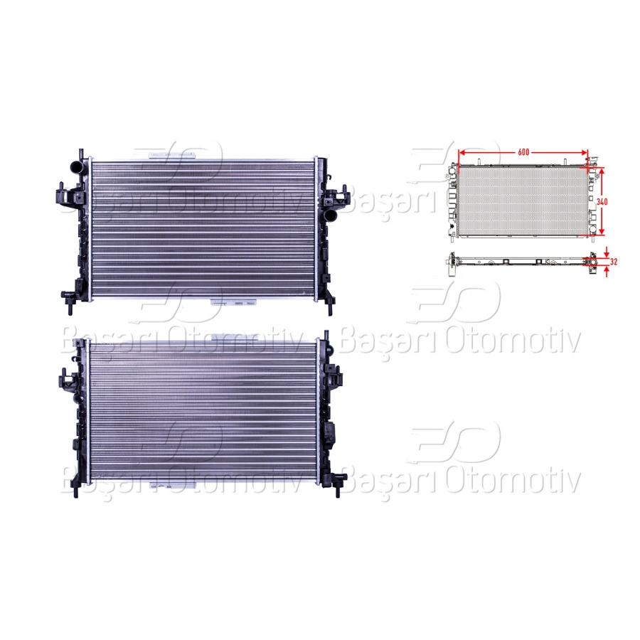 SU RADYATORU MEKANIK MT 342X602X23 OPEL CORSA C 1.3 1.7CDTI 00>