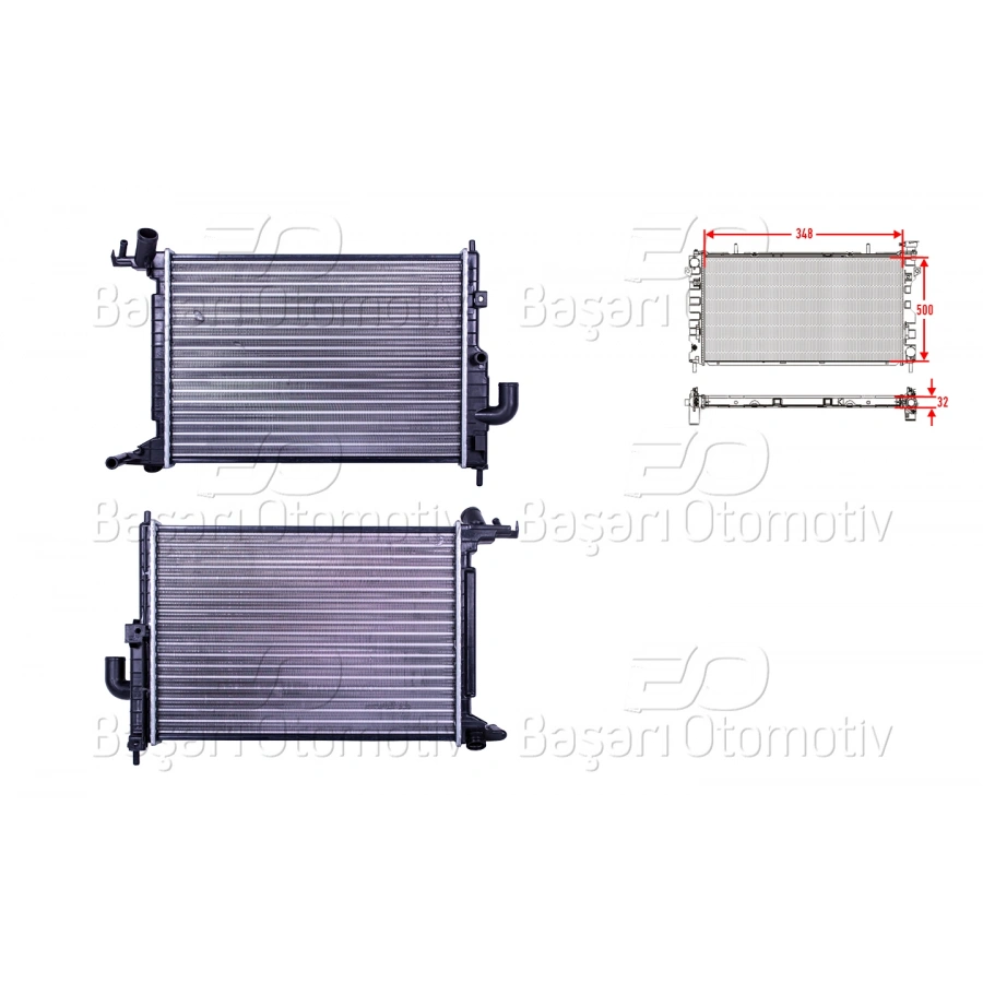 SU RADYATORU MEKANIK MT 348X500X32 OPEL VECTRA B 1.7TD 95 >02