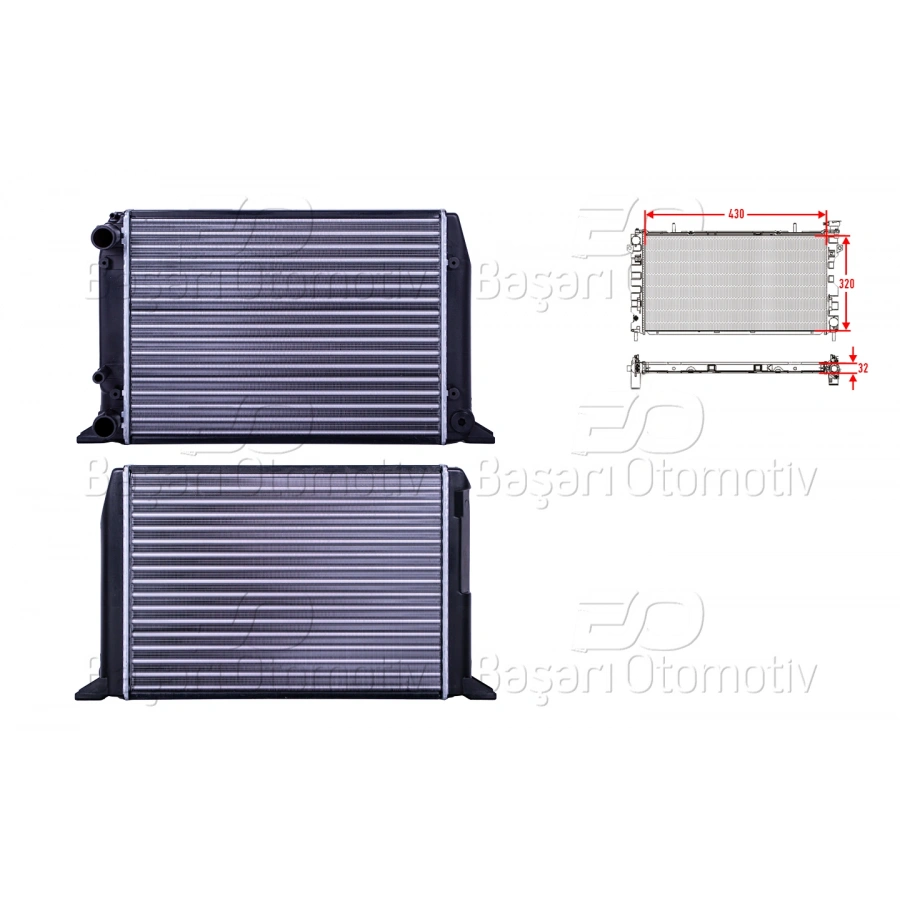 SU RADYATORU MEKANIK MT 430X320X32 AUDI A80 1.6 1.6 78>
