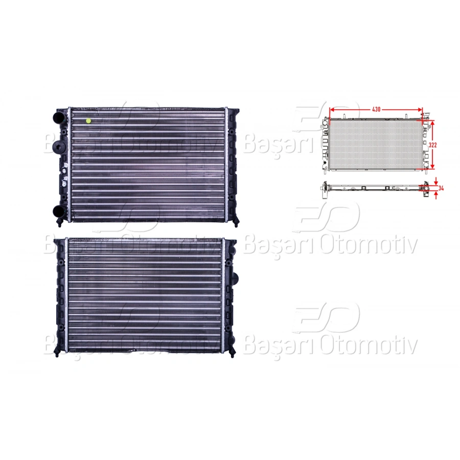 SU RADYATORU MEKANIK MT 430X322X34 VW GOLF3 JETTA