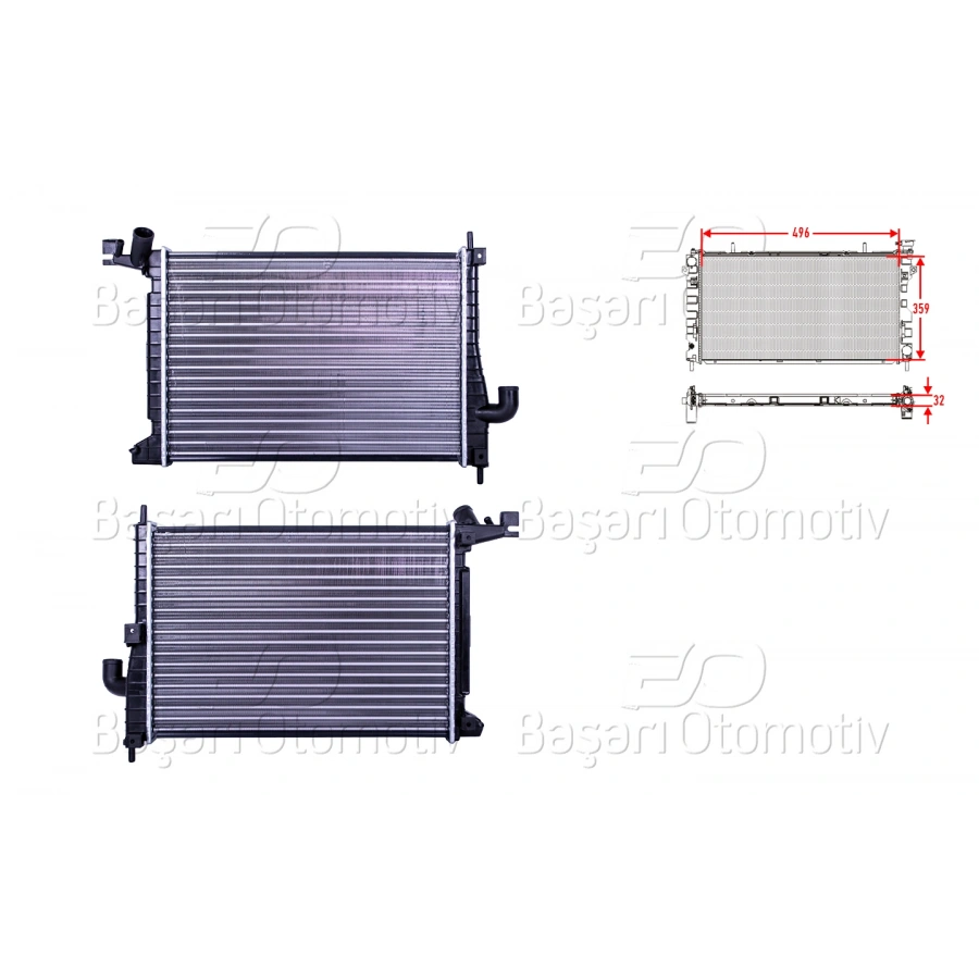 SU RADYATORU MEKANIK MT 500X359X34 MM OPEL VECTRA B 2.0 DTH 16V 97 >