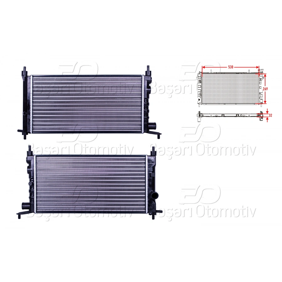 SU RADYATORU MEKANIK MT 530X285X23MM OPEL CORSA B COMBO B 1.2 93>