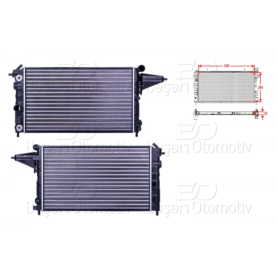 SU RADYATORU MEKANIK MT 530X286X32 OPEL VECTRA A 1.4. 1.6 1988 >