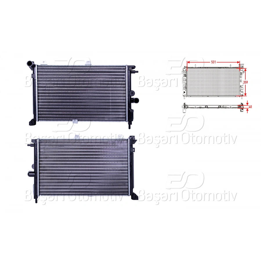SU RADYATORU MEKANIK MT 532X340X42 OPEL VECTRA A 1.7 TD MEKANIK KLIMASIZ