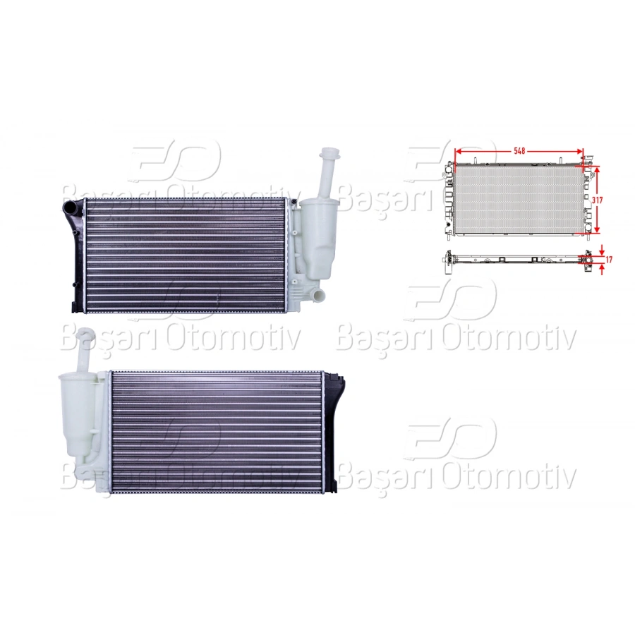 SU RADYATORU MEKANIK MT 548X317X17 FIAT PANDA 1.1 1.2 4X4 1.2 LPG 03 >