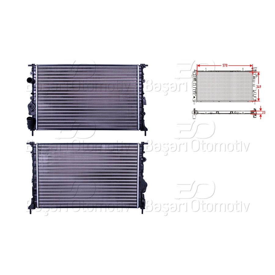 SU RADYATORU MEKANIK MT 570X349X23 RENAULT MEGANE 95-2001 7700838135