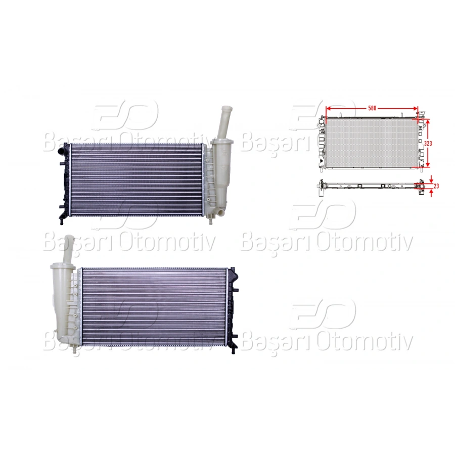 SU RADYATORU MEKANIK MT 580X323X23 FIAT IDEA 1.2 16V PUNTO 1.2 16V 99 >