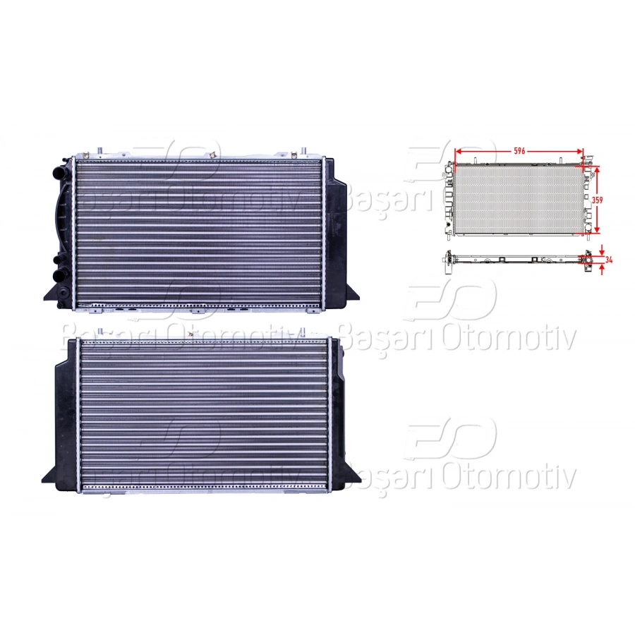 SU RADYATORU MEKANIK MT 596X359 MM AUDI A80 1.6 2.0 16V 91 >