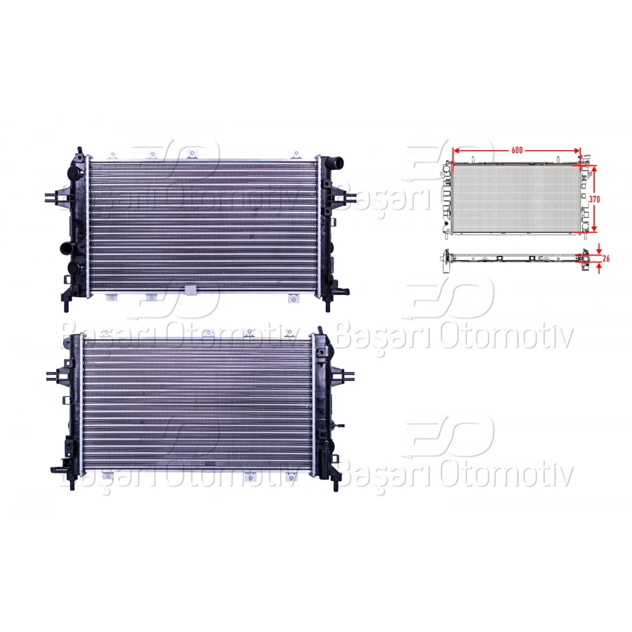 SU RADYATORU MEKANIK MT 600X370X26 OPEL ASTRA H 2.0 16V TURBO 04 >