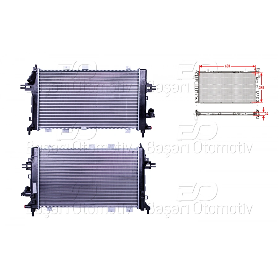 SU RADYATORU MEKANIK MT 605X359X23 MM OPEL ASTRA H 1.3 1.7 1.9CDTI 04 >