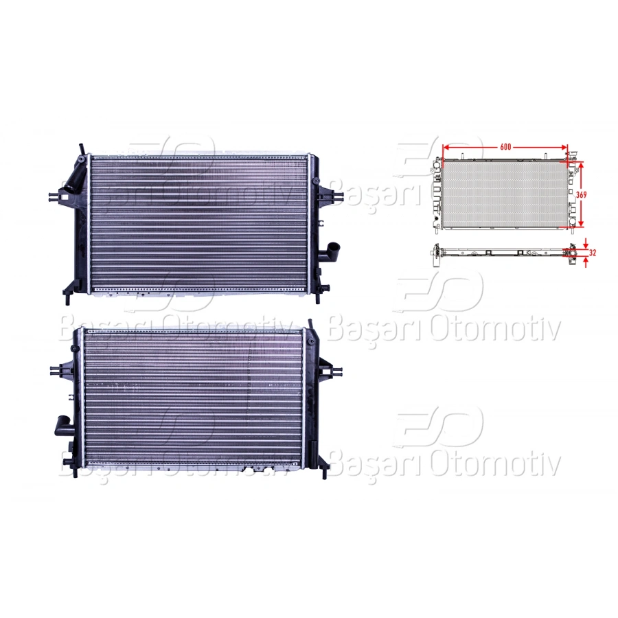 SU RADYATORU MEKANIK MT 605X378X34 MM OPEL ASTRA G 1.7 TDI 98 >