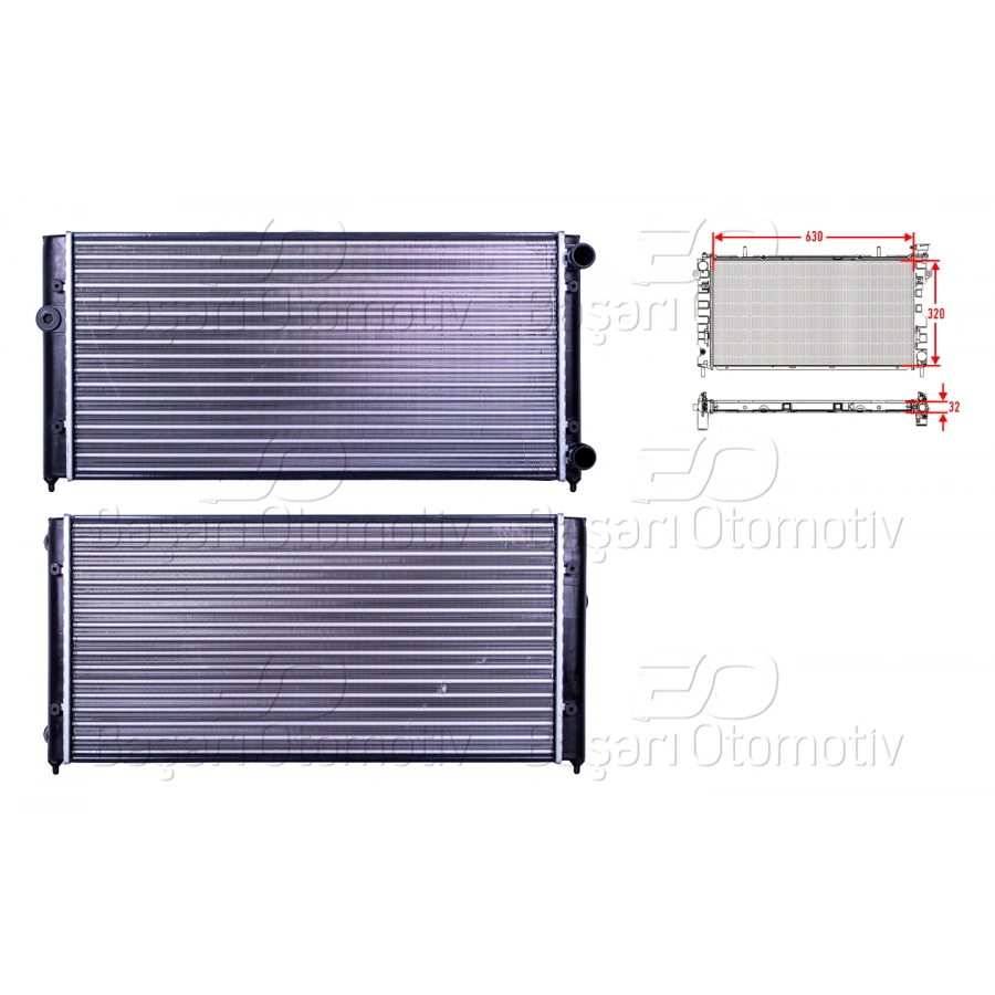 SU RADYATORU MEKANIK MT 630X320 MM VW GOLF3 VENTO 1.9 2.0 91 >