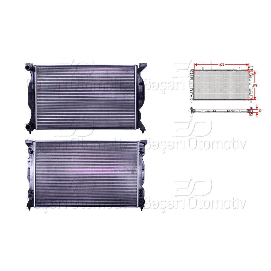 SU RADYATORU MEKANIK MT 634x415X23 MM AUDI A4 A6 SEAT EXEO 1.6 1.8T1.9 TDI 2.0 2.0 FSI 2.0 2.0 TDI 04 >