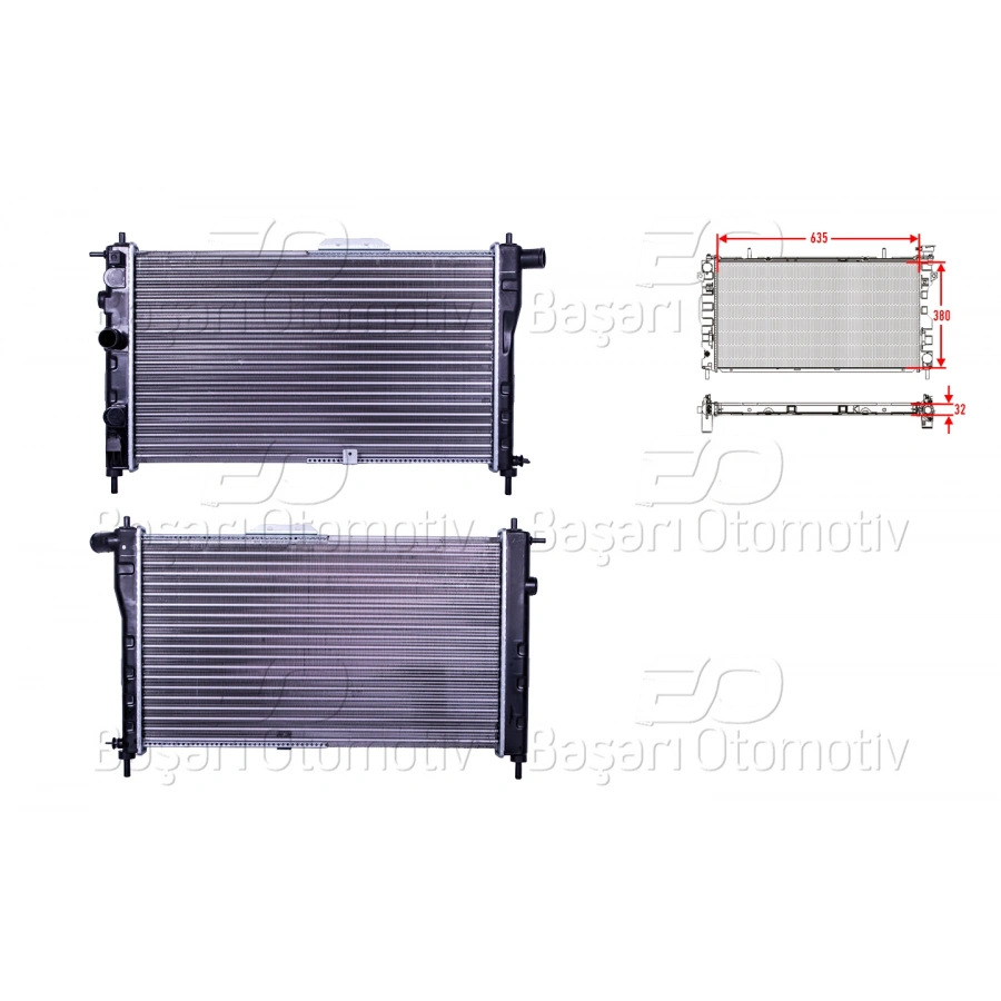 SU RADYATORU MEKANIK MT 635X380X32 DAEWOO NEXIA CIELO AL PL BRZ 1.5 94 >