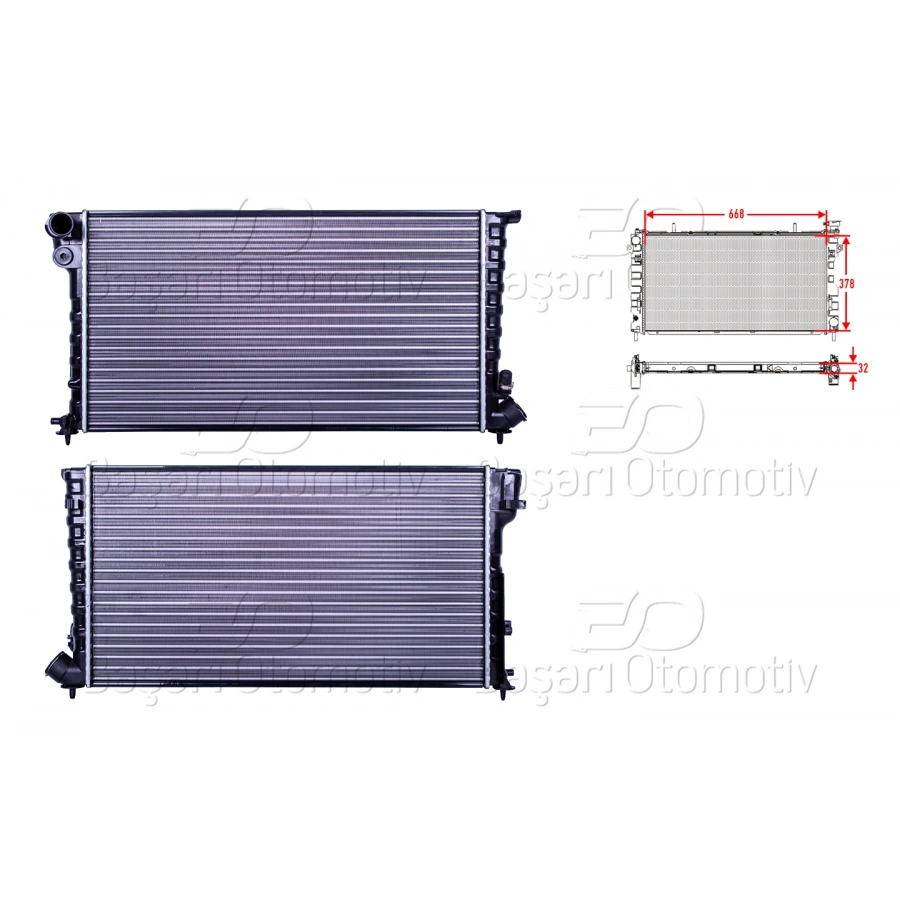 SU RADYATORU MEKANIK MT 668X378X23 CITROEN BERLINGO XSARA PEUGEOT306 1.8D 1.9D 2.0D 96-11