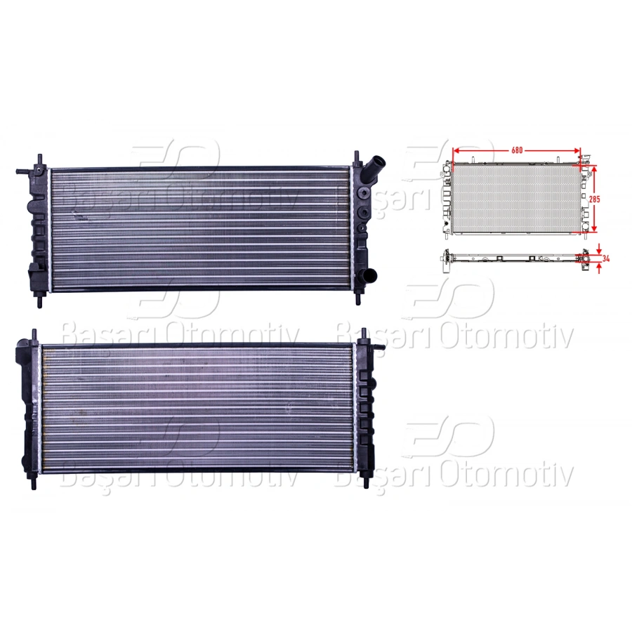 SU RADYATORU MEKANIK MT 680X285X34 OPEL CORSA B 1.0 1.2 16V 93 >