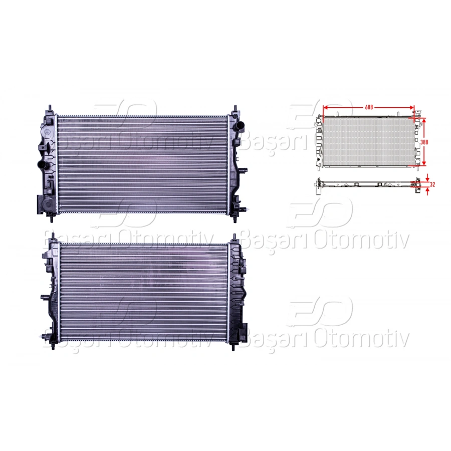 SU RADYATORU MEKANIK MT 688X388X32 CHEVROLET CRUZE J300 2.0 CDI OPEL ASTRA J GTC 2.0 09 >