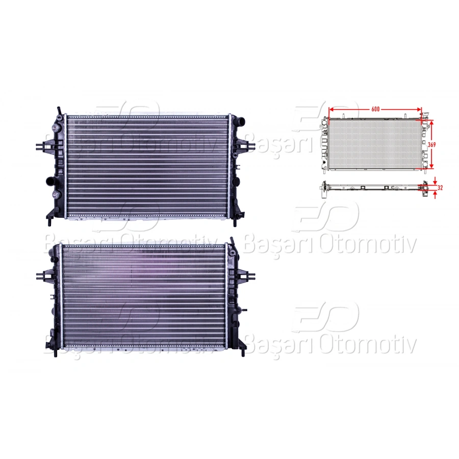 SU RADYATORU MEKANIK MT-AT 378X600X32 OPEL ASTRA G 2.0 DTH 98 >
