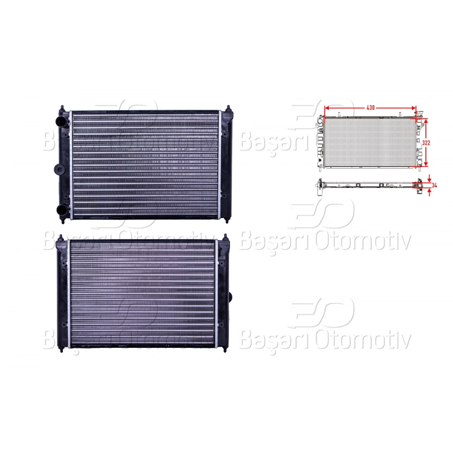 SU RADYATORU MEKANIK MT-AT 430X322X34 VW POLO CLASSIC 1.0 1.3 85 >