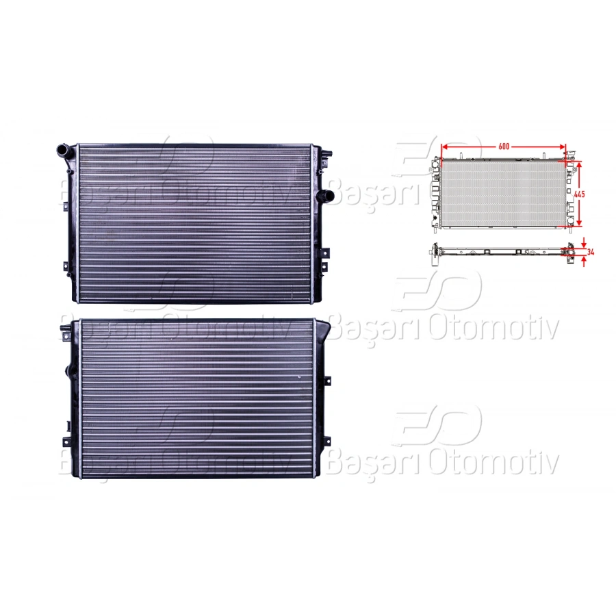 SU RADYATORU MEKANIK MT-AT 600X445 MM VW TIGUAN 1.4 TSI 2.0 08>