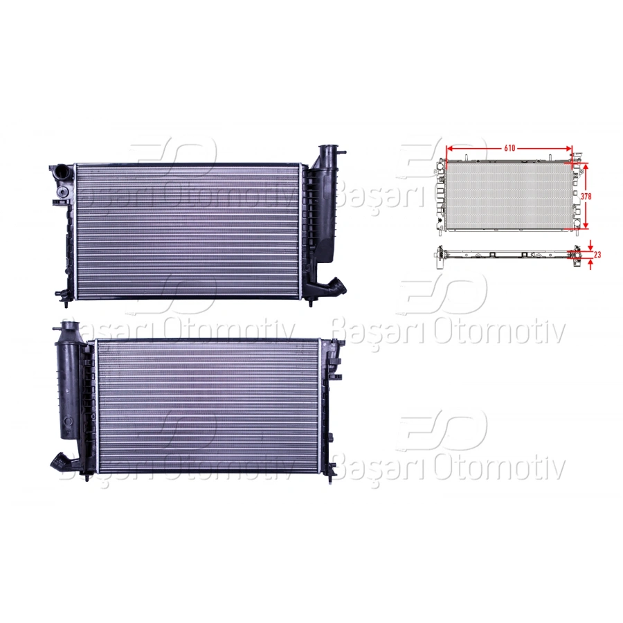 SU RADYATORU MEKANIK MT-AT 610X378X23 MM PEUGEOT306 1.1 1.4 I SL 1.6 SR 1.8 16V 1.4 I 1.6 1.8 I 94 >