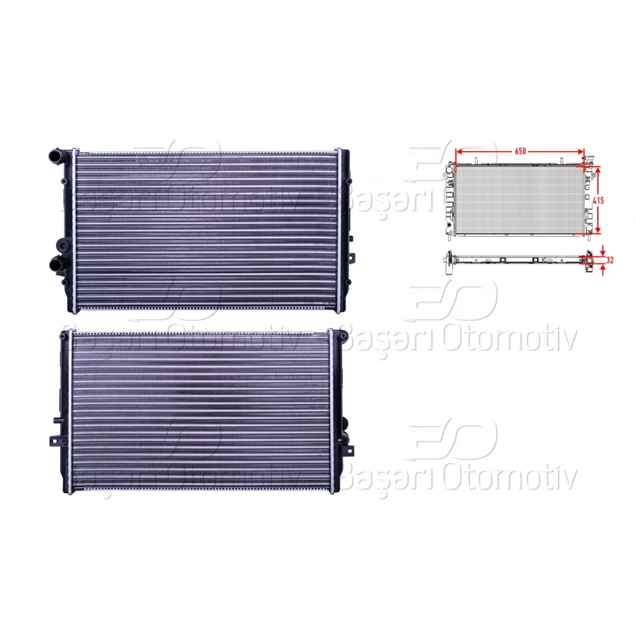 SU RADYATORU MEKANIK MT-AT 650X415 MM VW GOLF4 BORA A3 LEON 1.9TDI ARL 98 >