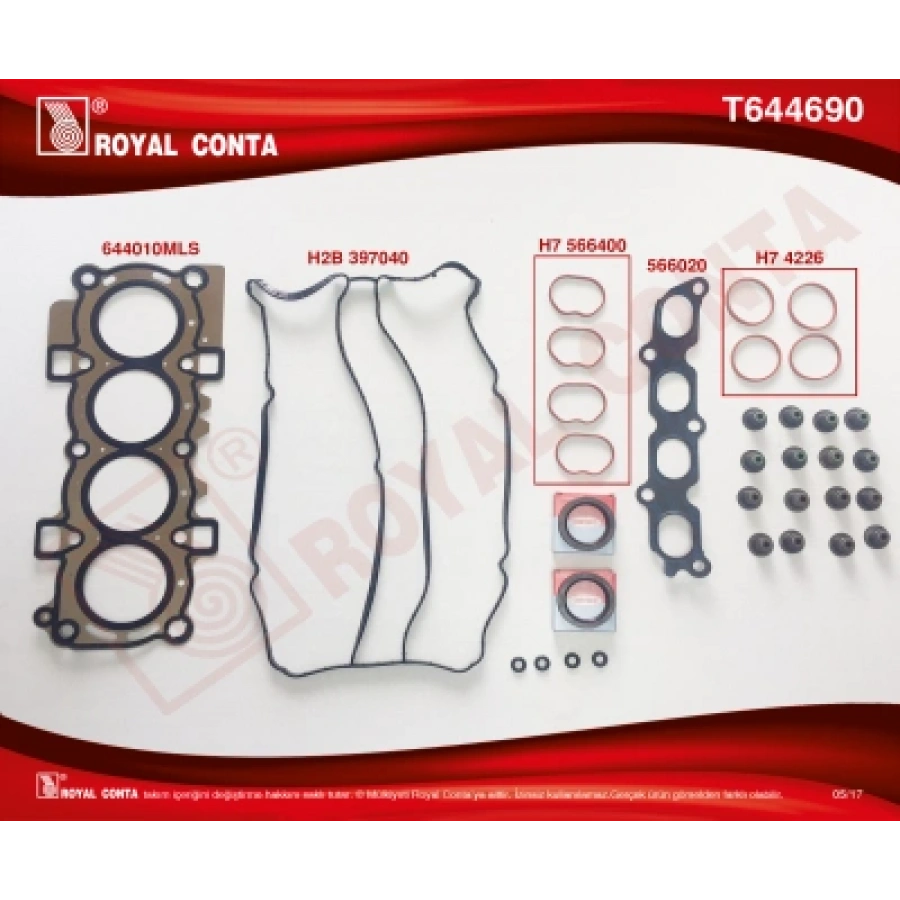 TAKIM CONTA ÜST SIL CONTALI (8A6G 6051 BB) FIESTA 1,25 BENZ 80 PS 09-