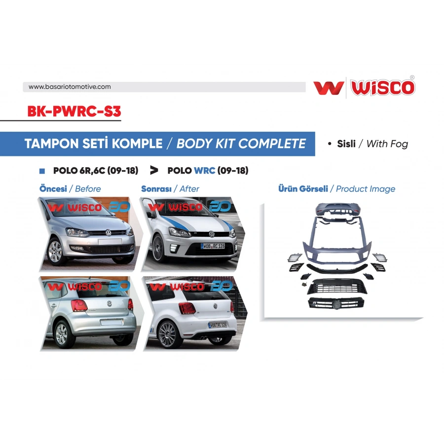 TAMPON SETI KOMPLE ON-ARKA-YAN) SIS FARLI VW POLO WRC 09-18