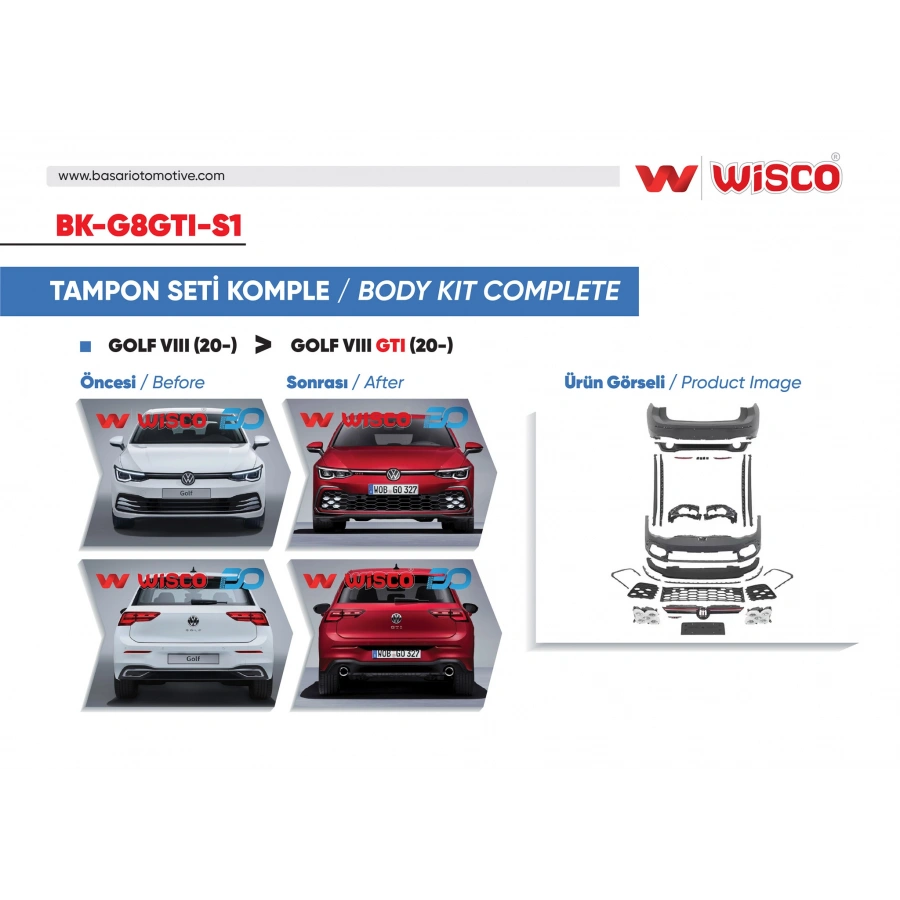 TAMPON SETI KOMPLE (ON-ARKA-YAN) VW GOLF 8 GTI 20-