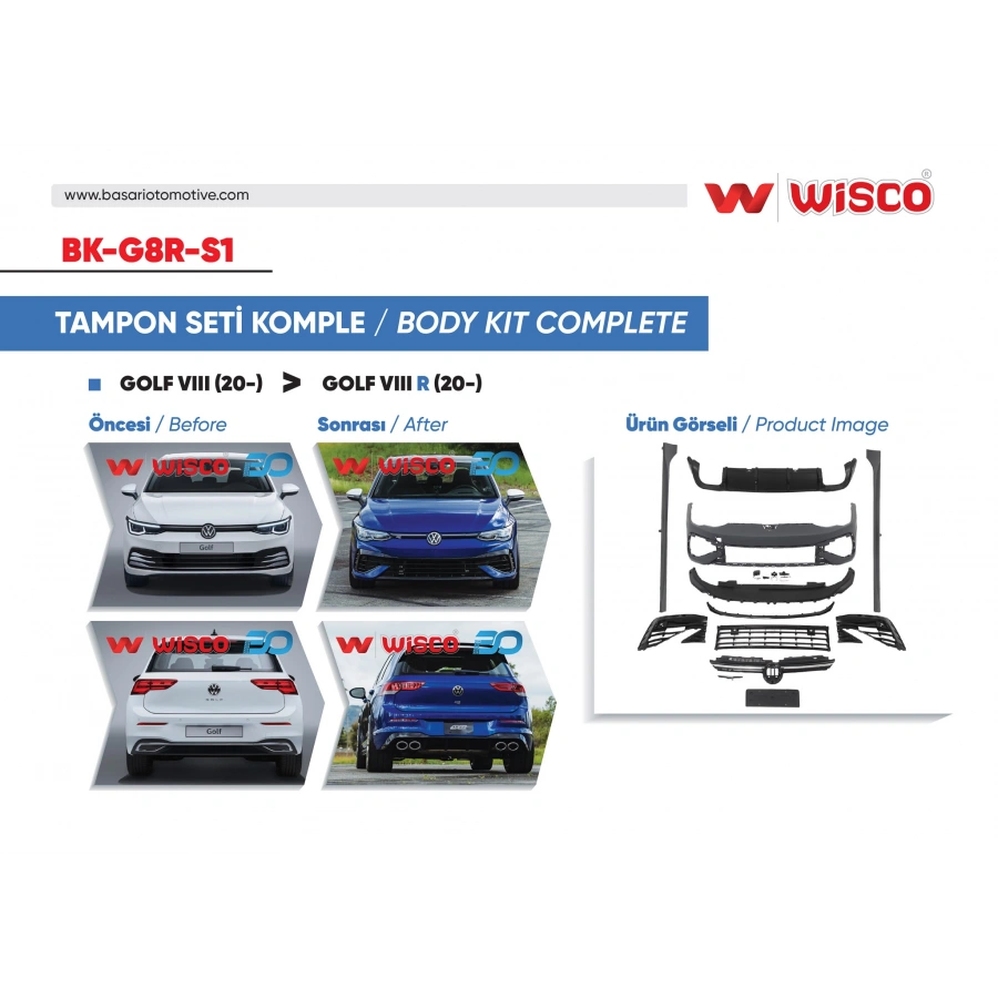 TAMPON SETI KOMPLE (ON-ARKA-YAN) VW GOLF 8 R 20-