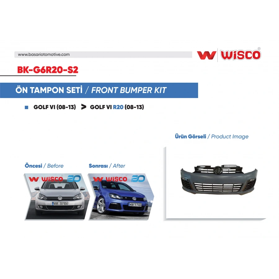 TAMPON SETI ON VW GOLF 6 R20 08-13