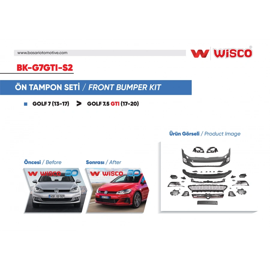 TAMPON SETI ON VW GOLF 7.5 GTI (13-17 GOLF 7 ICIN UYUMLUDUR)