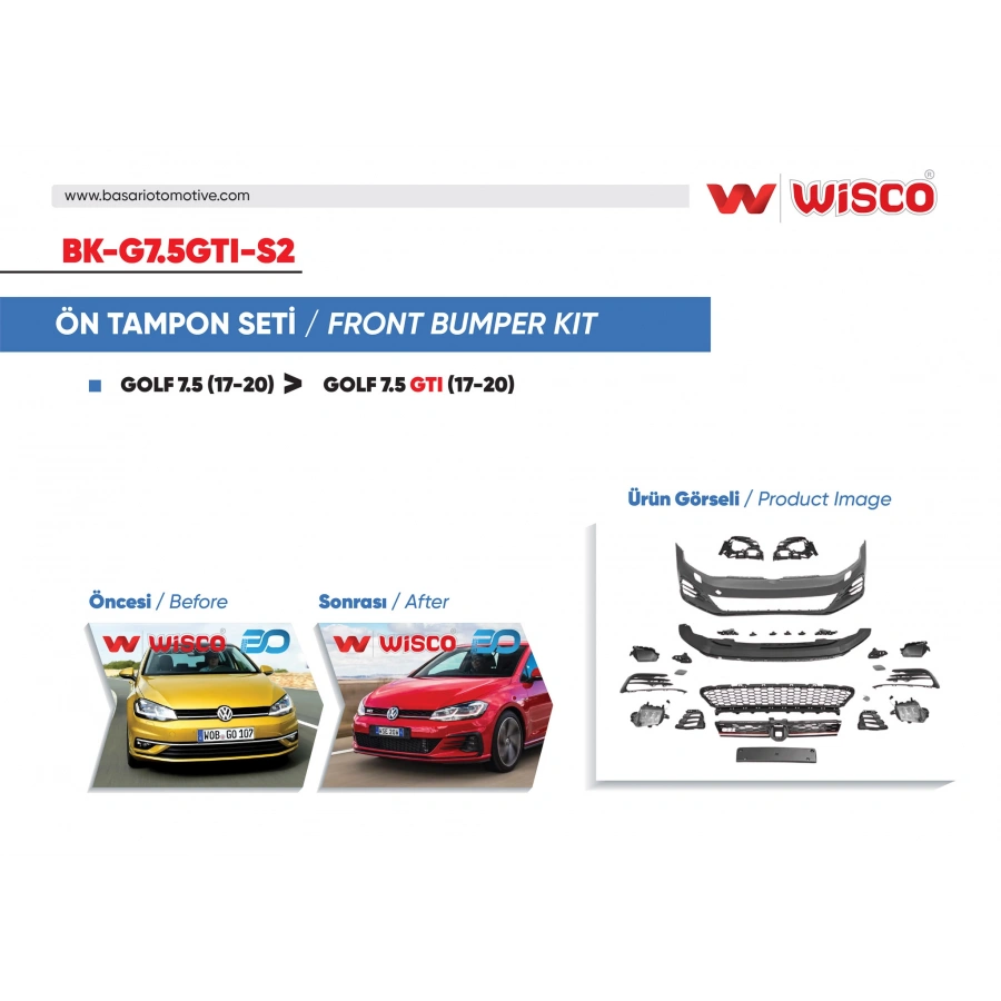 TAMPON SETI ON VW GOLF 7.5 GTI (17-20 GOLF 7.5 ICIN UYUMLUDUR)