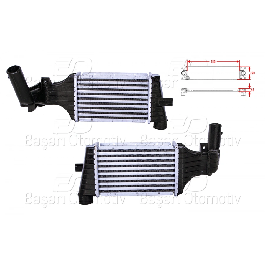 TURBO RADYATORU (INTERCOOLER) 150X220X65 OPEL ASTRA G 1.7 DTI 2.0 DTI 98 >