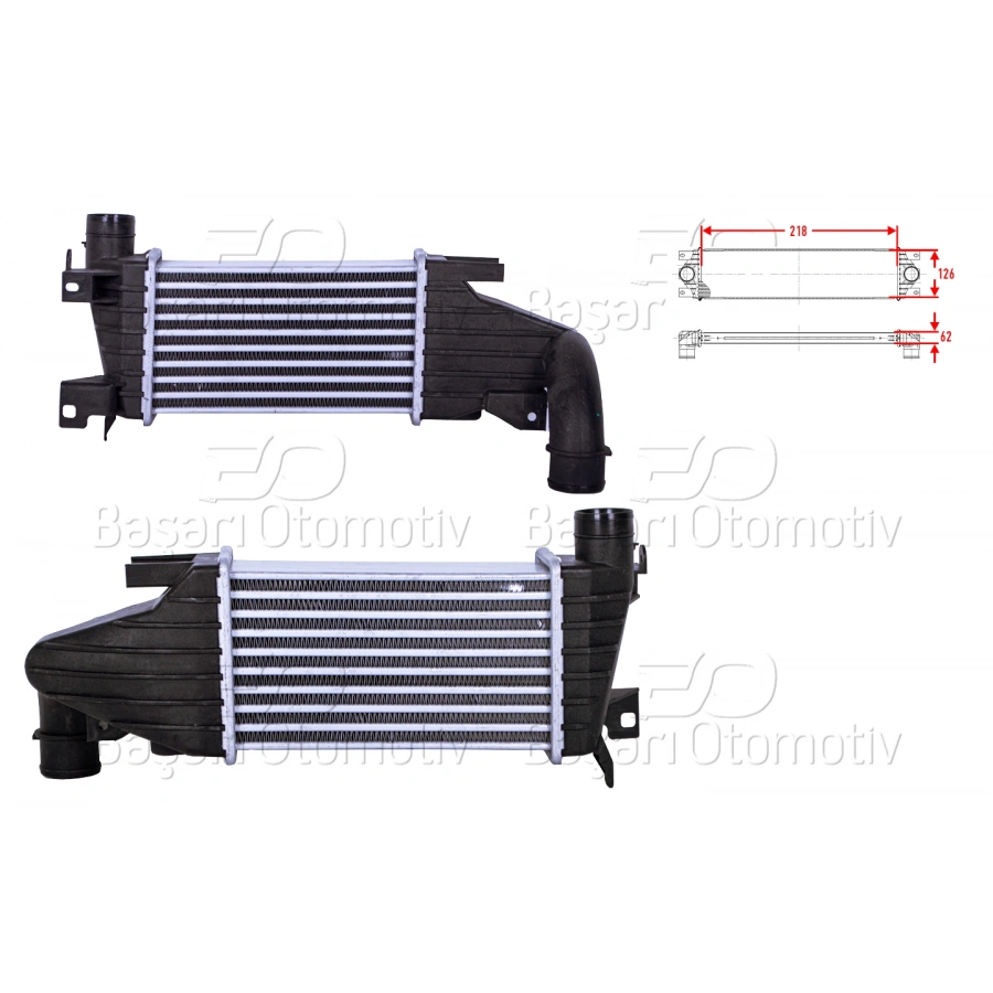 TURBO RADYATORU (INTERCOOLER) 218X126X62 OPEL ASTRA H 1.7 CDTI 04 >