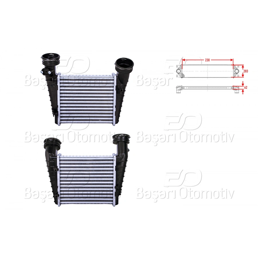 TURBO RADYATORU (INTERCOOLER) 230X203X62 VW PASSAT B5 1.8 T 00-05