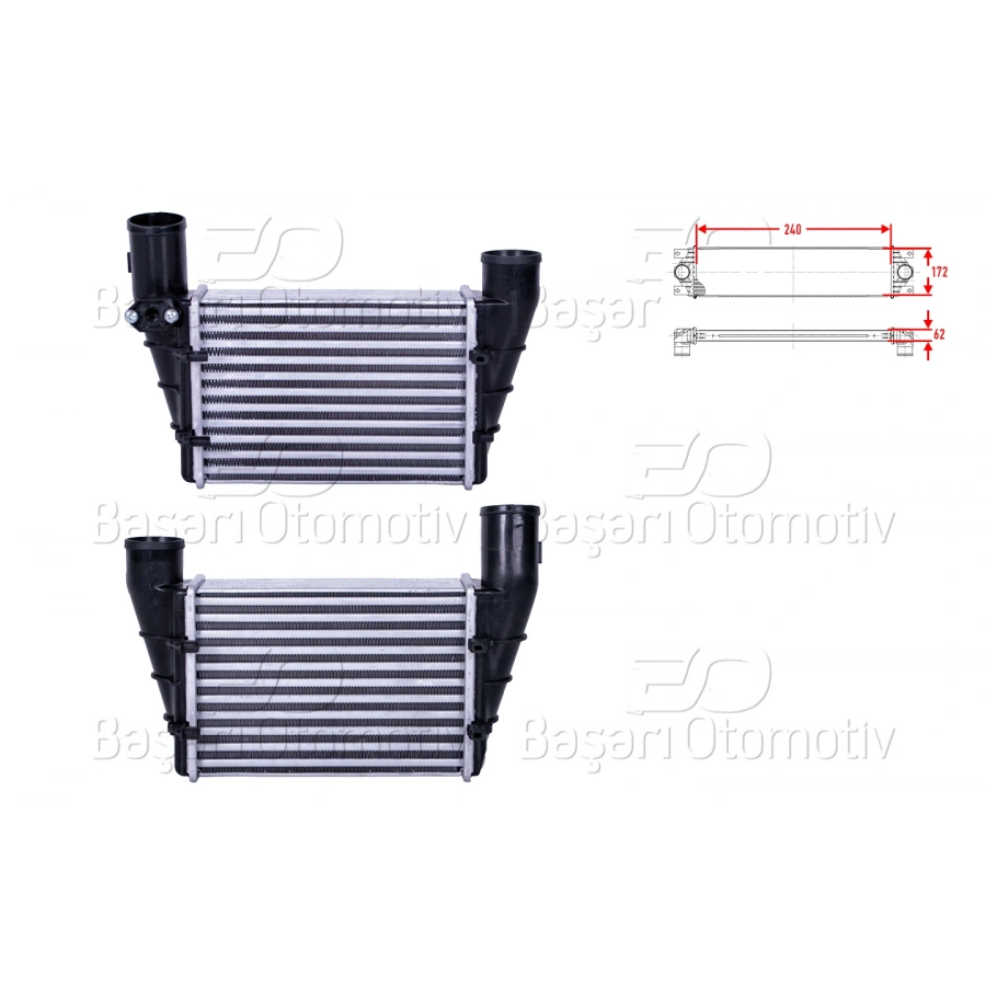 TURBO RADYATORU (INTERCOOLER) 240X172X62 VW PASSAT A4 A6 1.8T1.9 TDI 95-01