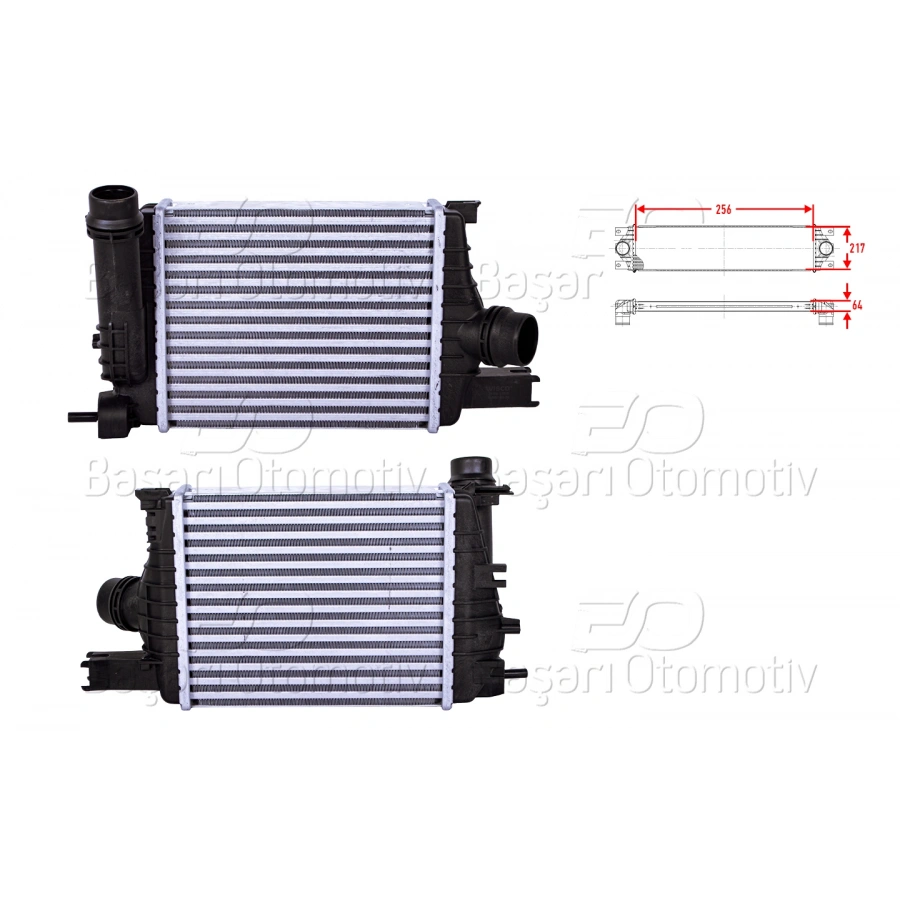 TURBO RADYATORU (INTERCOOLER) 256X217X64 DACIA DUSTER RENAULT CAPTUR CLIO 4 1.2 TCE 1.5 DCI 12 >