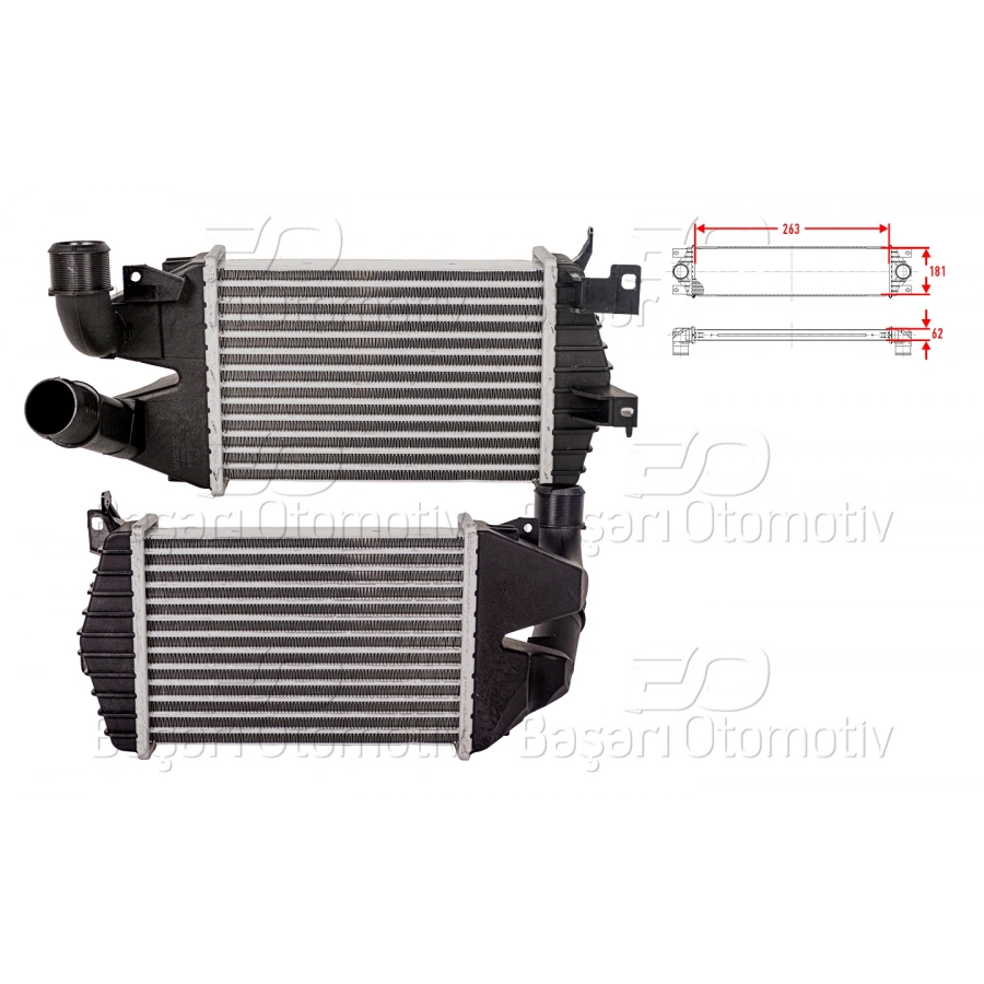 TURBO RADYATORU (INTERCOOLER) 263X176X62 OPEL ASTRA H ZAFIRA B 1.3 CDTI 1.7 CDTI 1.9 CDTI 04>