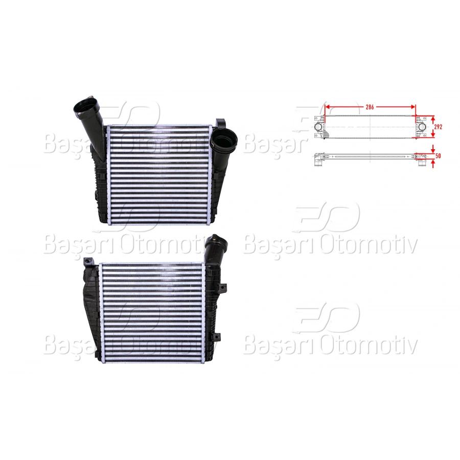 TURBO RADYATORU (INTERCOOLER) 286X292X50 VW TOUAREG Q7 3.0TDI BUG 04 >