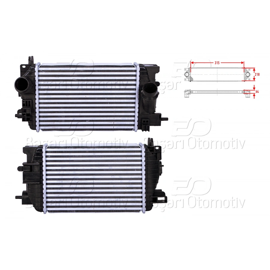TURBO RADYATORU (INTERCOOLER) 315X218X64 OPEL MERIVA B 1.4 10 >
