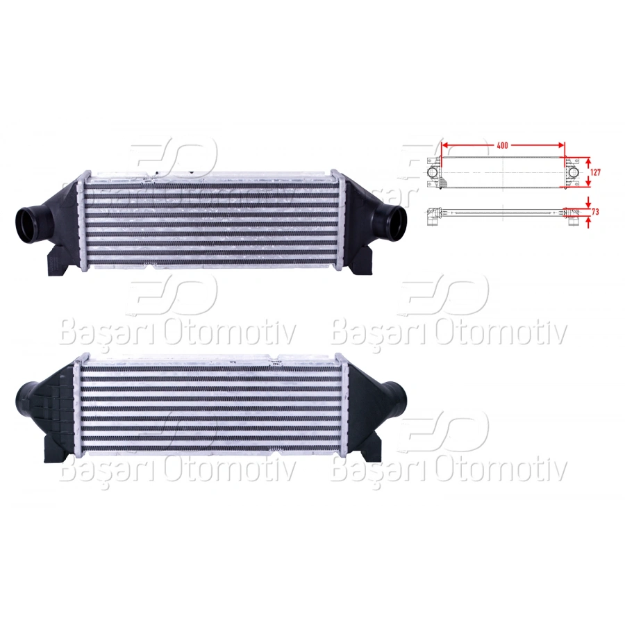 TURBO RADYATORU (INTERCOOLER) 400X127X73 FORD TRANSIT2.4 DI 2.4 TDCI 2.4 TDE 00 >