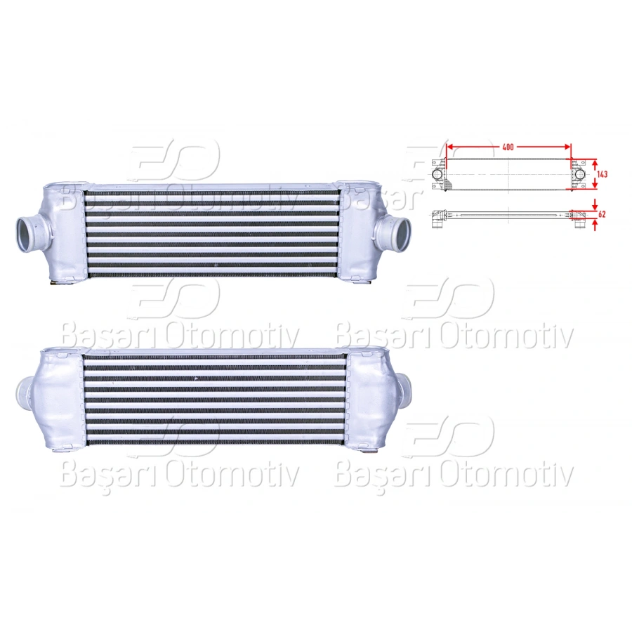 TURBO RADYATORU (INTERCOOLER) 400X143X62 FORD TRANSIT2.2 TDCI 2.4 TDCI 2.4 TDCI 4X4 06 >