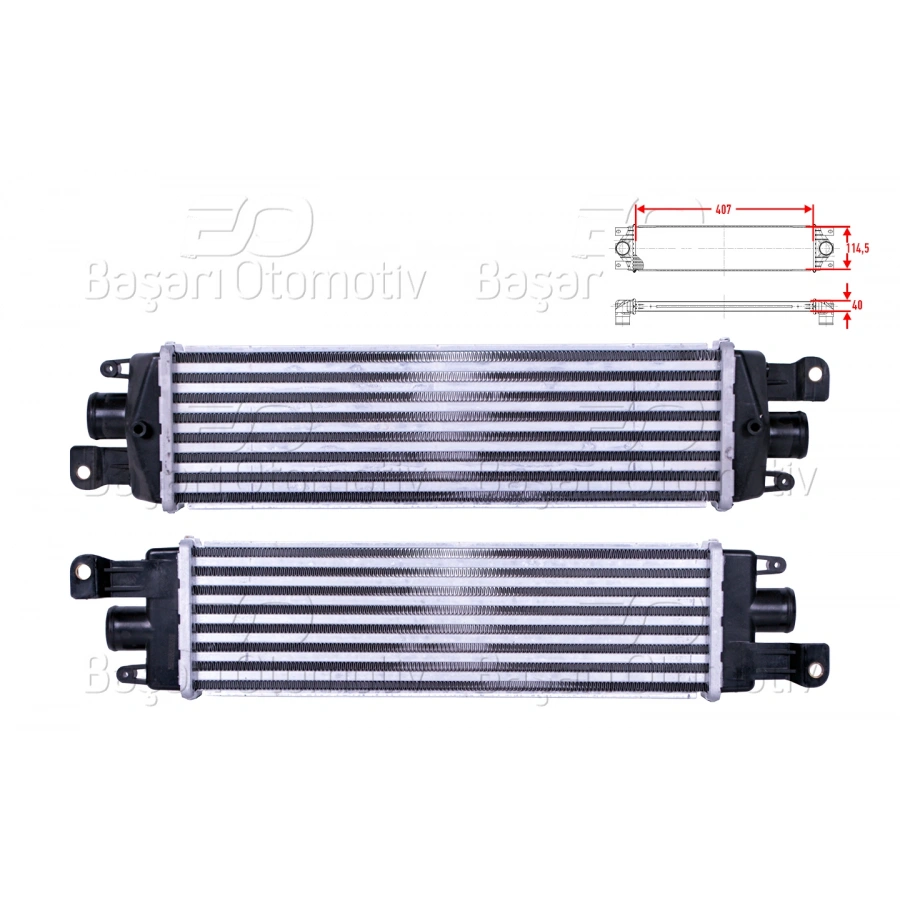 TURBO RADYATORU (INTERCOOLER) 407X114,5X40 FIAT ALBEA PALIO 1.3 JTD 1.3 JTD MULTIJET 03 >